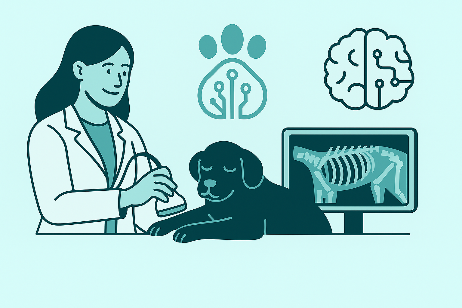 Veterinary team collaborating